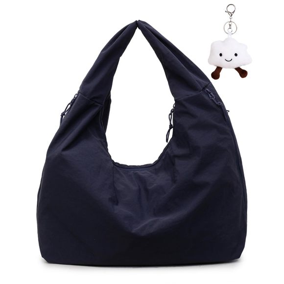 Tote Bag Slouchy Hobo Purse Nylon Handbag Solid Color Draped :o) - Picture 1 of 9